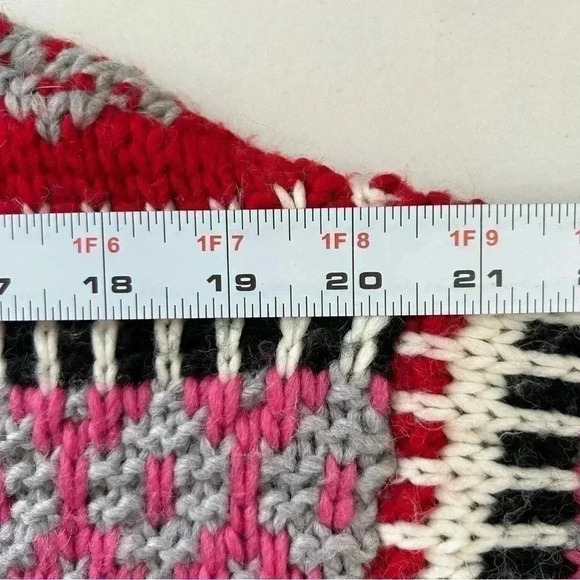 Cocogio Wool Duster Cardigan Chunky Knit Draped Sweater Pink Red Black Small - Picture 13 of 17